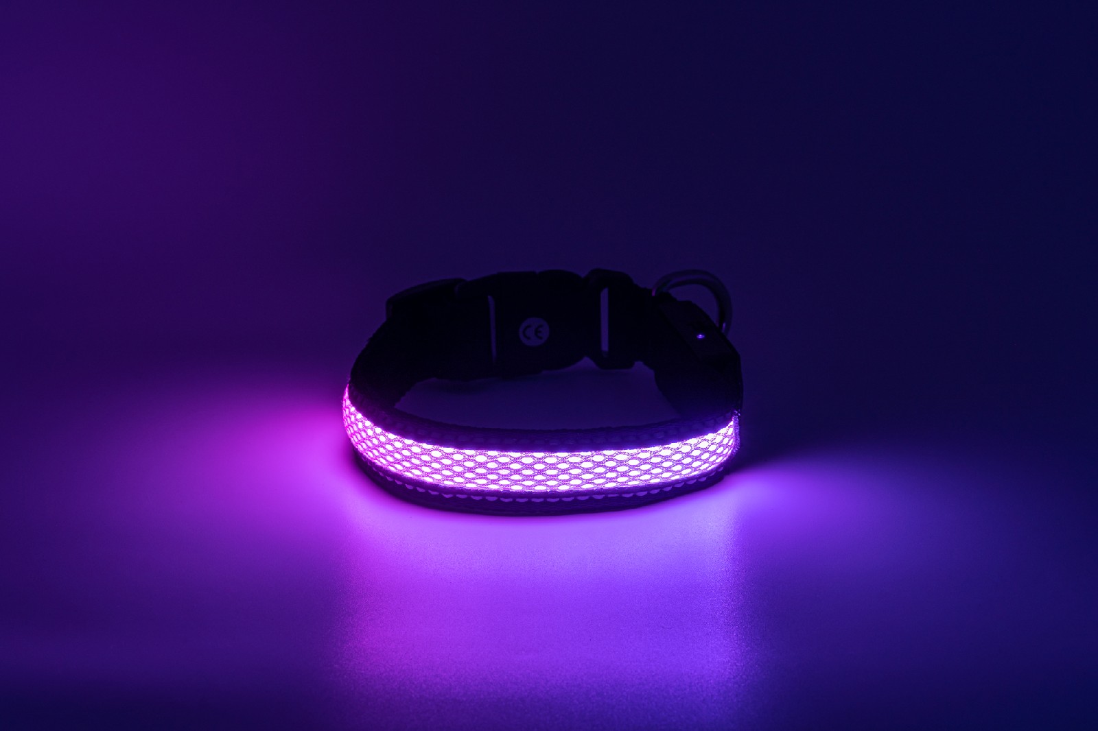 Limaya led svítící obojek pro psy Black 3D - Pink strip | Limaya